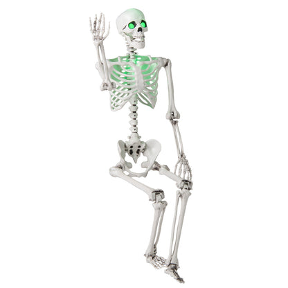 5.5 FT Halloween Skeleton Life-Size Posable for Indoor Outdoor Decoration - -