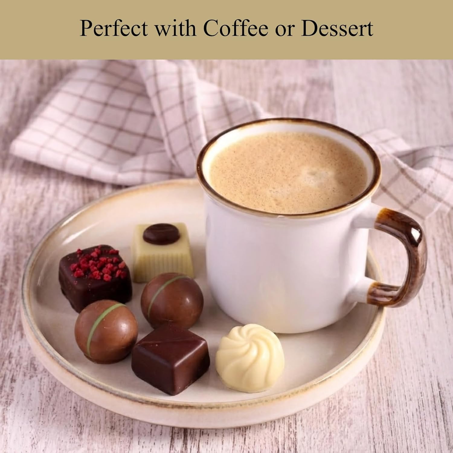 Andy Anand Premium Bon Bon Chocolate Collection, 25 pc – Truffles, Pralines, Pistachio Cream, Mint & Tiramisu, Birthday & Holiday Gift Box - - Food & Beverages > Desserts & Sweets > Chocolate