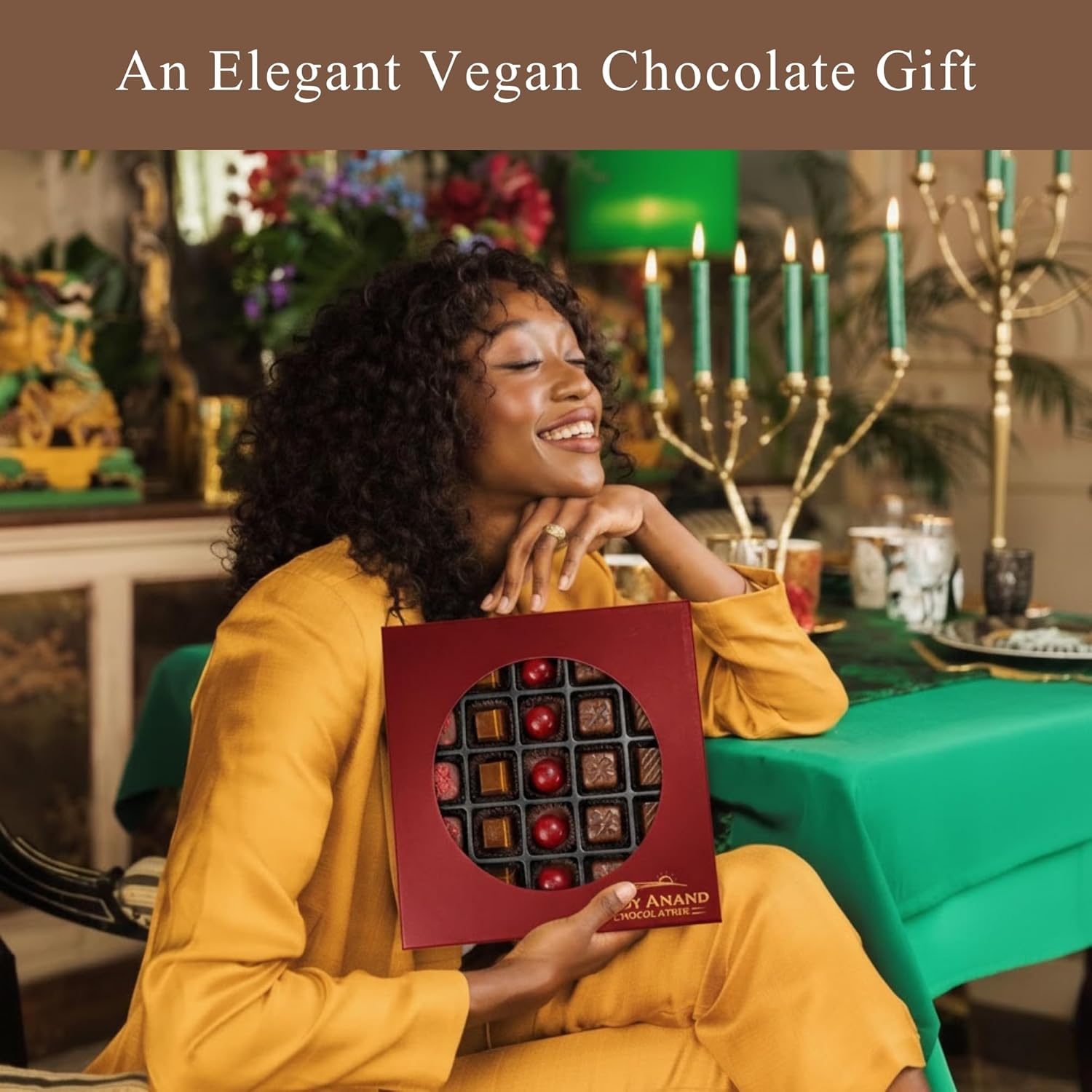 Andy Anand Vegan Dark Chocolate Truffles Praline Collection, 25 pc – Gluten-Free Gift Box, 60% Cocoa Butter, Birthday & Valentine's Day Gift - - Food & Beverages > Desserts & Sweets > Chocolate