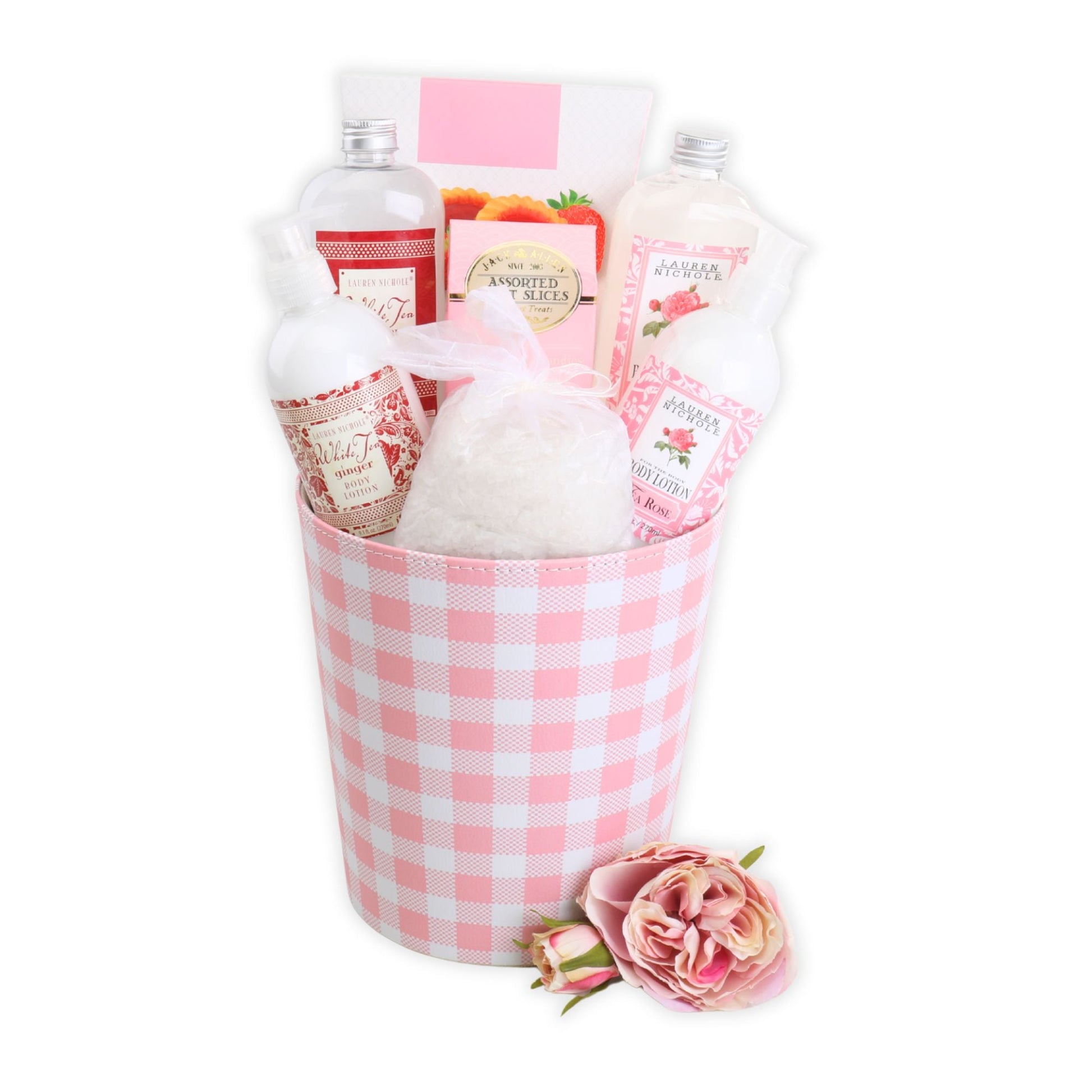 Rose Spa Self Care Gift Basket - - Gift Baskets