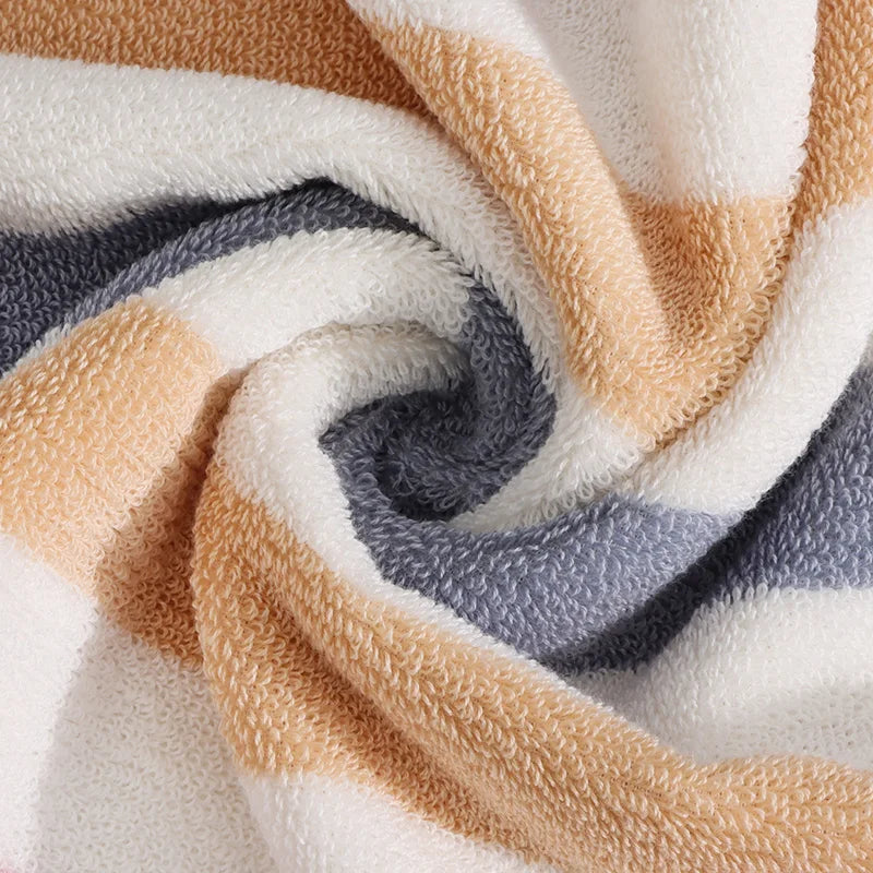 Thickened Stripe 100% Cotton Bath Towel