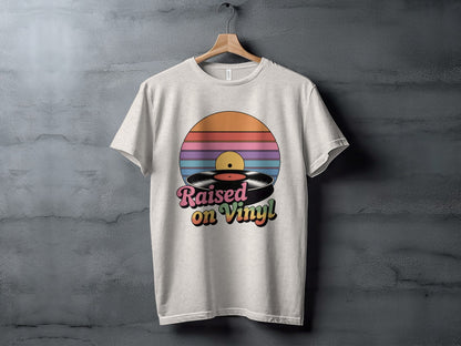 Raised On Vinyl Vintage Retro Style Design Graphic T-Shirt- Cloud 16 Clothing Co.- {{Product type}}