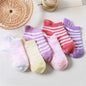 Anti-Slip Toddler Ankle Socks dark pink light pink purple yellow white 6 to 12 Months