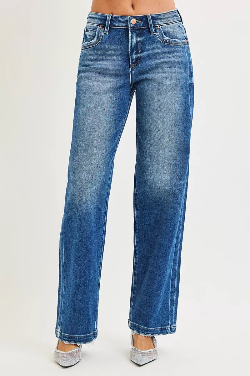 RISEN Pocket Side Seam Detail Slouchy Jeans - - jeans