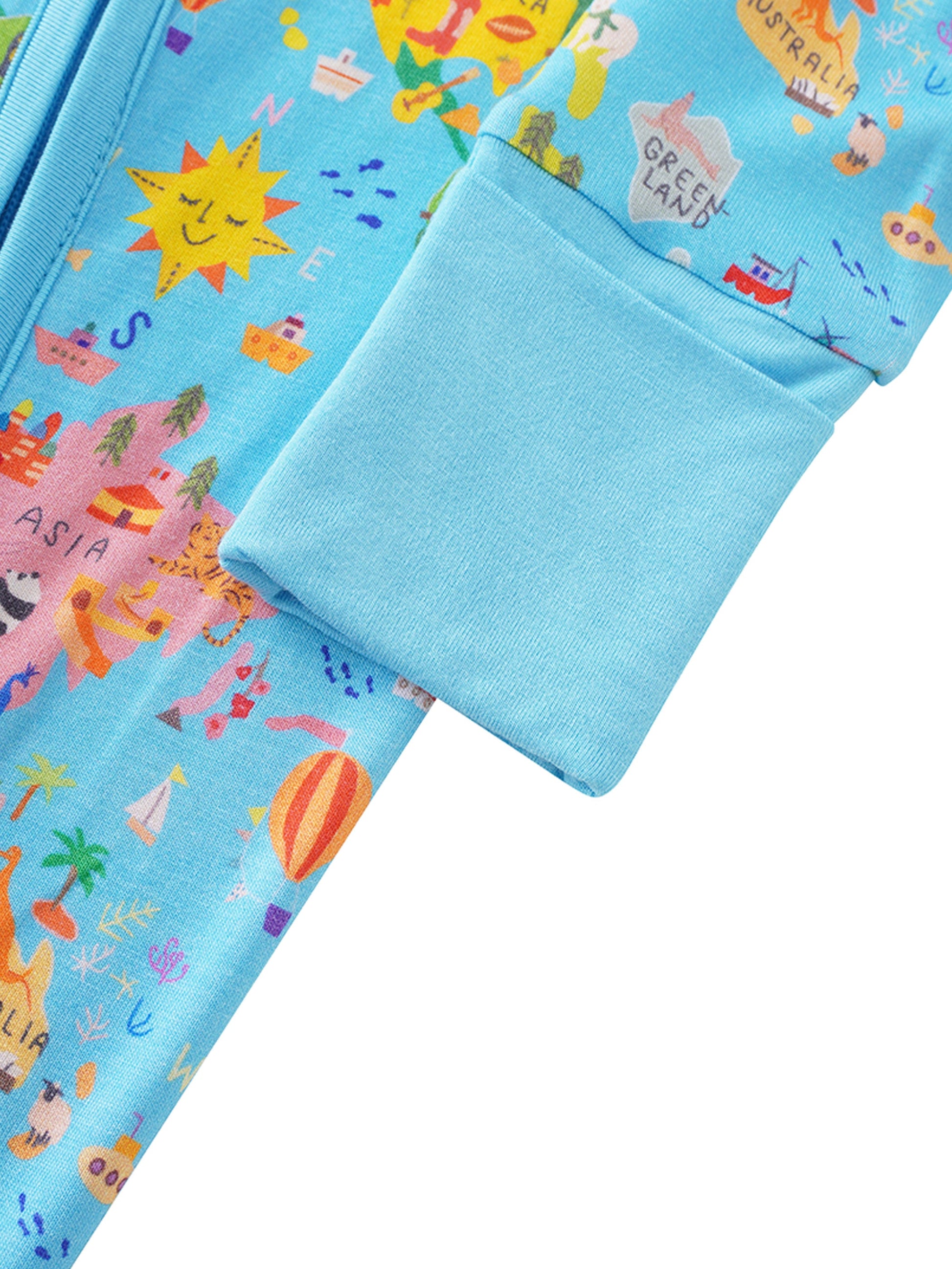 PoshTOT World Map Bamboo Baby Convertible Zippy Romper - - Zippy Romper
