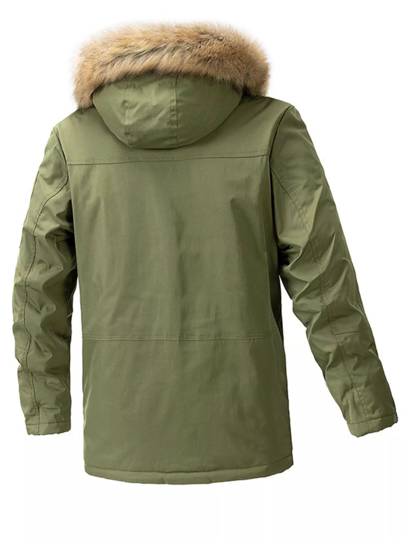 Men's Plus Size Fur Hooded Winter Parka Coat - -