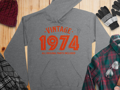 Vintage 1974 All Original Parts Included Design Hoodie- Cloud 16 Clothing Co.- {{Product type}}