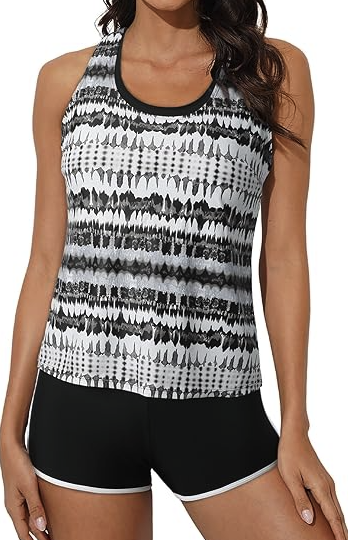 European-Style Split Bikini Swimsuit - Black S -