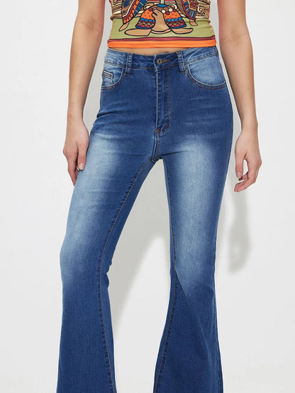 Mid-Rise Waist Bootcut Jeans - -
