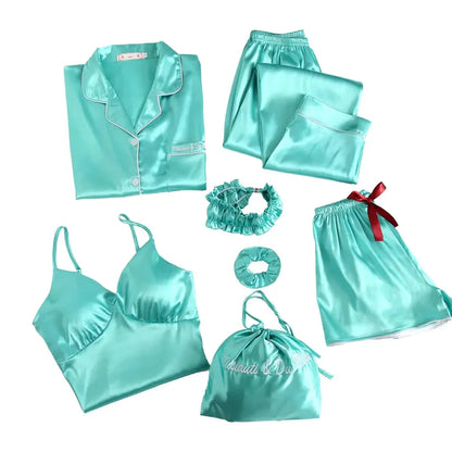 7pc Long Sleeve Pajama Sleepwear Sets