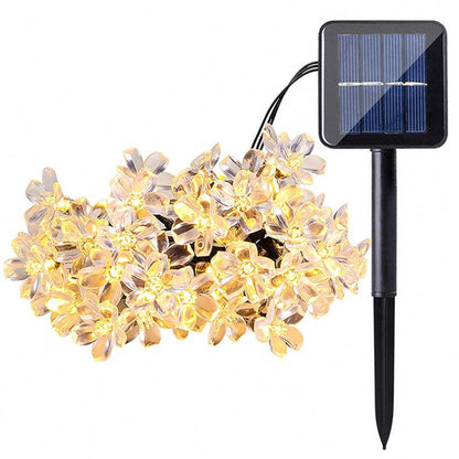 Led Solar Power Sakura Cherry Blossom Light 50led String Lights Decorative