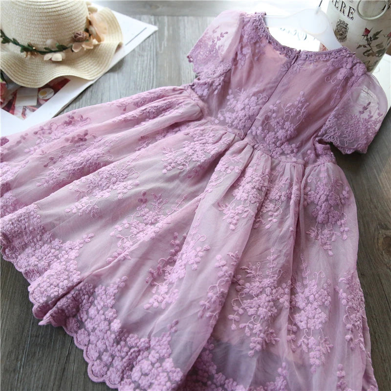 Girls Summer Lace Party Dress