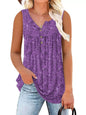 Full Size Floral Print Button Detail Tank Plus Size- Shopimist- {{Product type}}
