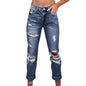 Retro High Waist Tattered Skinny Jeans - LC7874095-P605 6 - Women's Fashion - Women's Clothing - Bottoms - Jeans