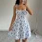 Women's Floral A-Line Mini Dress — Open Back, 10 Colors, XS–XXL - White - Women's Clothing