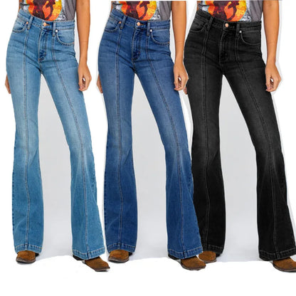 Womens Jeans Side Pockets Wide Leg Women Jeans