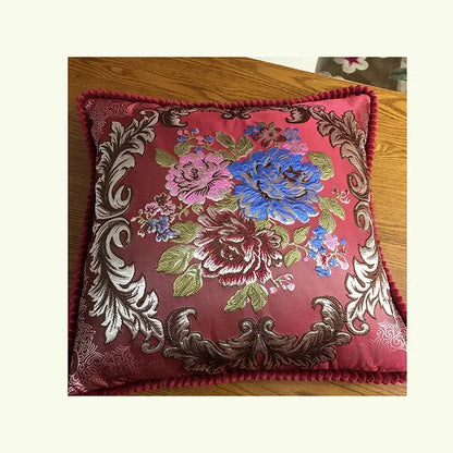 Flower Embroidery Sofa Throw Pillow Pillows & Cushions Blended Jacquard Cover