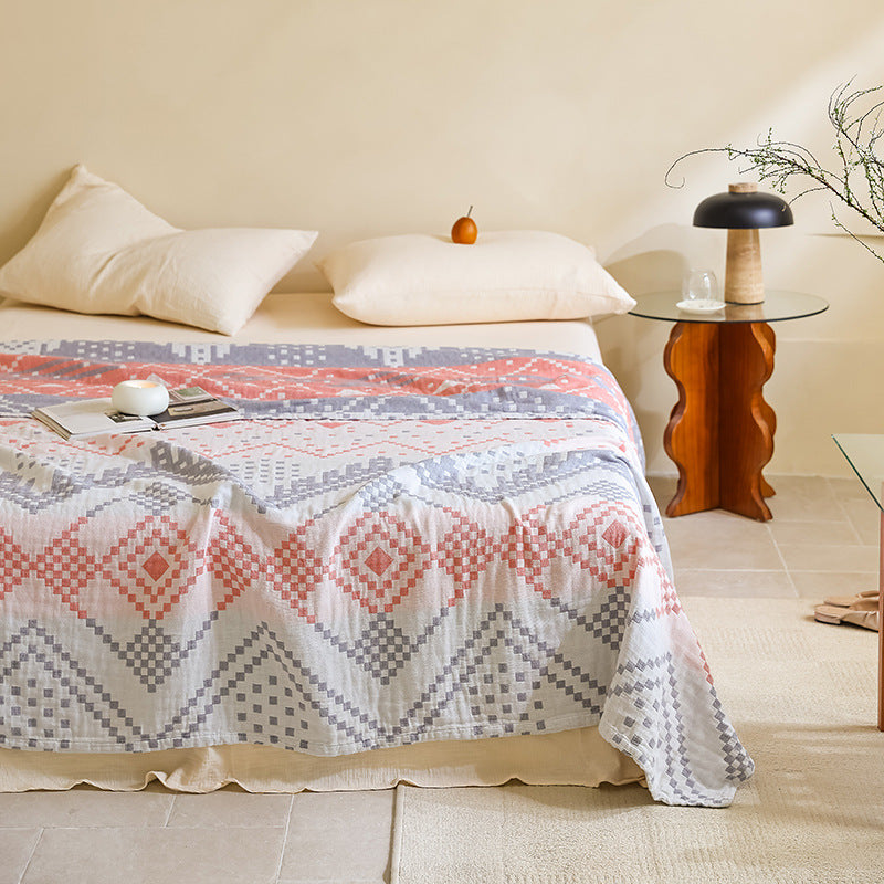 New Cotton Three-Layer Gauze Blanket for All Seasons - Crowe tribe 150 x200cm (about 0.85kg) - blanket