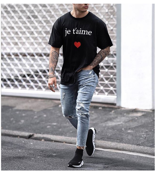 Mens Distressed Skinny Jeans - - jeans
