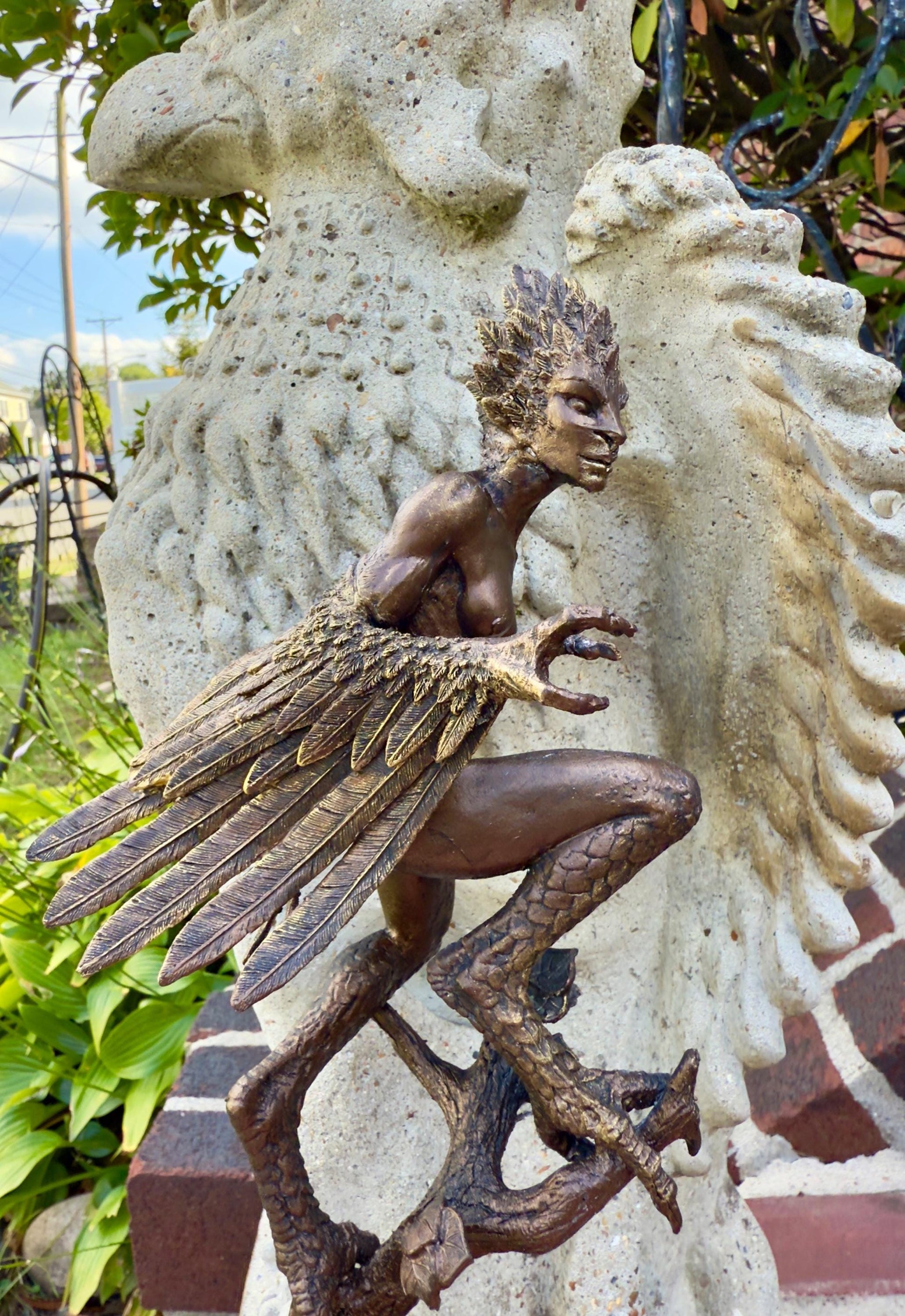 Harpy Statue, Hand Painted Resin Sculpture | Mythical Creature Figurine | Unique Legendary Bird Woman Figurine. Fantasy Art Decor - -