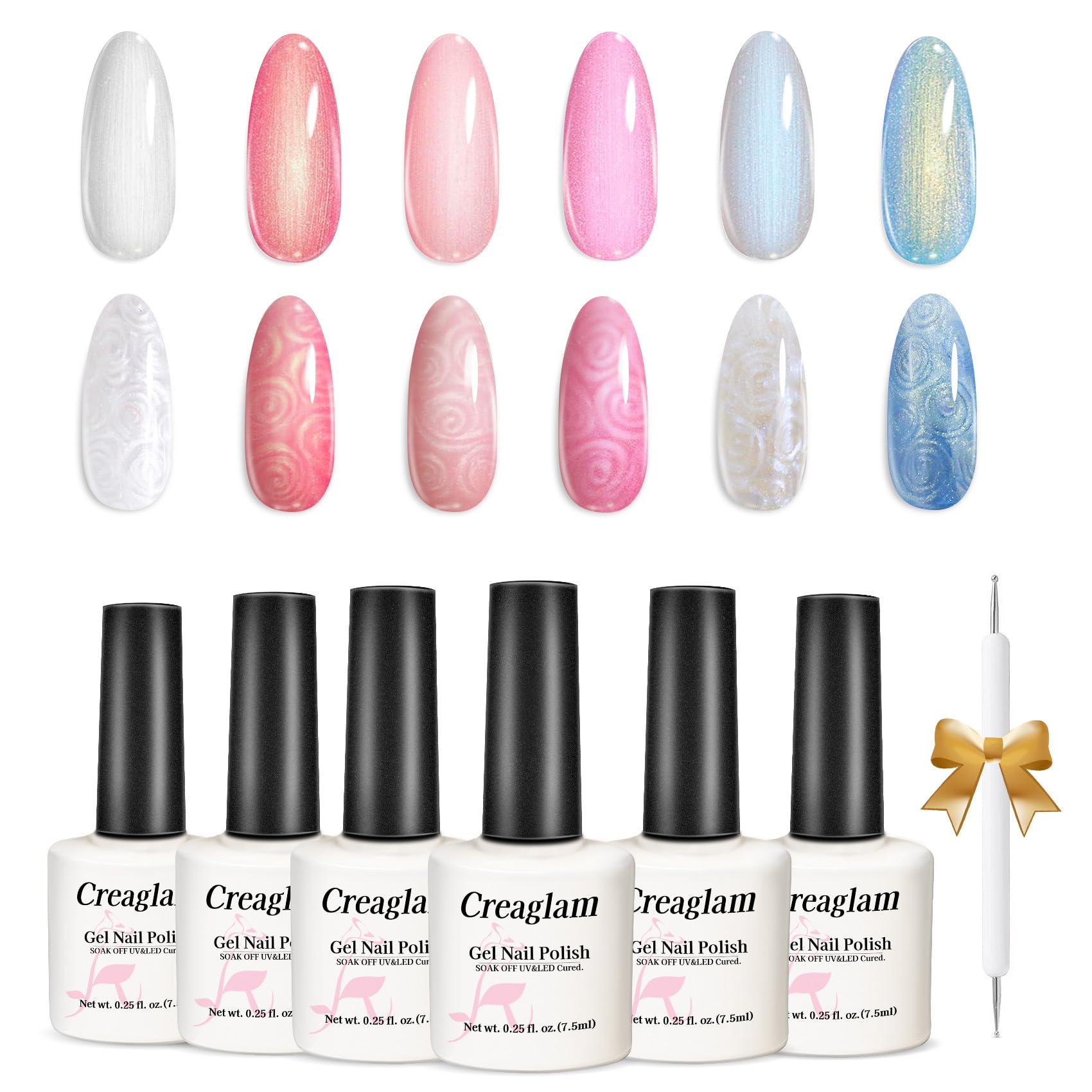 Creglam Mermaid Pearl Gel Polish Set - Pearly Moonstone - gel polish
