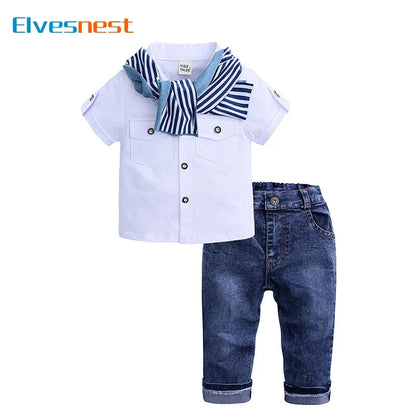 Boys Cotton Short Sleeve Tops and Jeans