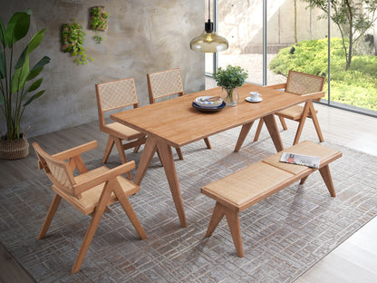 Valentina - 6 Piece Patio Furniture Set - Rattan / Natural- Unique Piece Furniture- {{Product type}}