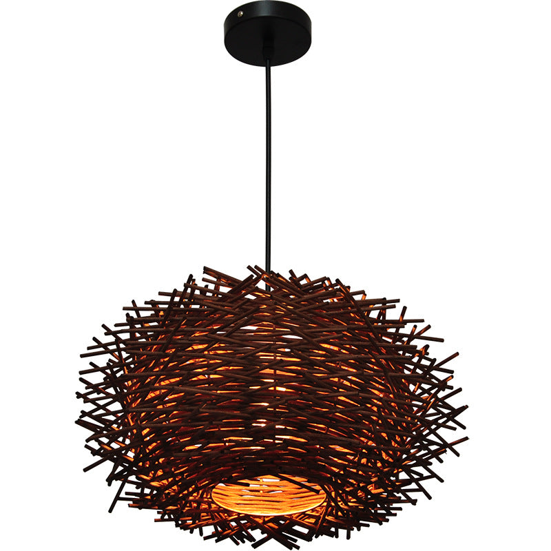 Southeast Asian Rattan Pendant Light - - light