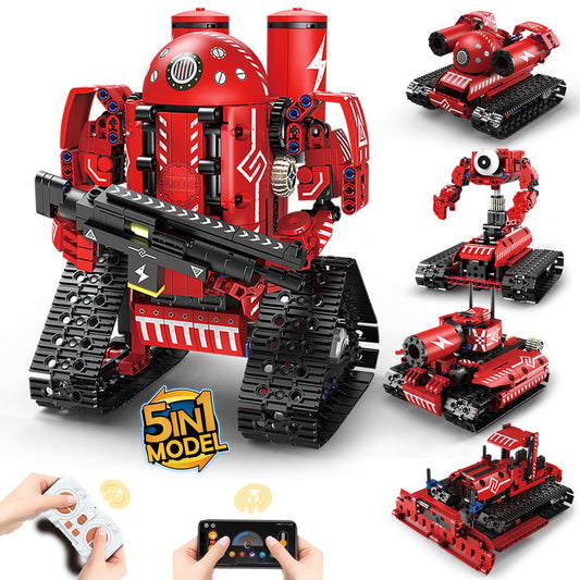 Robotix STEM Builder Set for Kids 8-14 - 495 Pc 5-in-1 RC & APP Robots - - robot kit