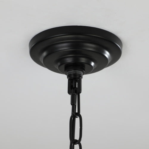 8-Light Industrial Tiered Chandelier - - ceiling light