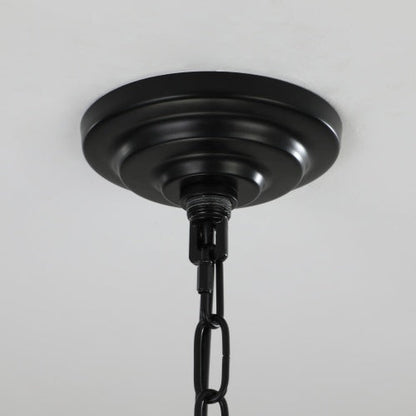 8-Light Industrial Tiered Chandelier - - ceiling light