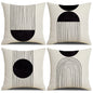 Boho Sun Arch Black & White Pillow Covers 18x18 - Mid Century Arched Geometry - pillow cover