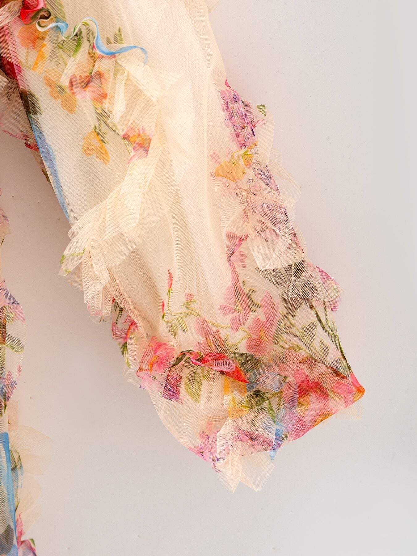 Pastel Flower Ruffle Layered Girls Dress - - Dress