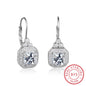 Regal Silver Crown Wedding Earrings - Princess diamond grade 5A S925 -