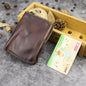 Vintage Retro Style Double Zipper Leather Wallet - Dark brown - wallet