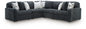 Midnight-Madness - Sectional - Dark Gray 5 Pc. Sectional - Stationary Sectionals