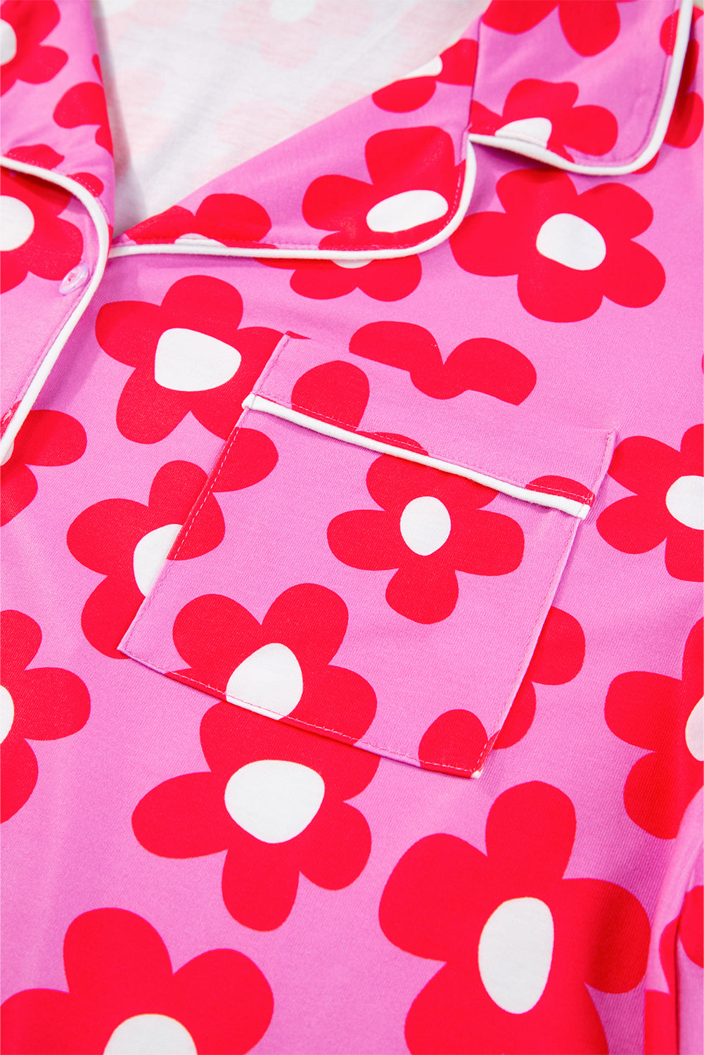 Flower Print Short Sleeve Shirt Pajamas Set- Wild and Free Boutique- {{Product type}}