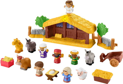 Fisher-Price Little People Toddler Toy Nativity Set with Music Lights & 18 Pieces for Christmas Pretend Play Kids Ages 1+ Years Kia Day Design