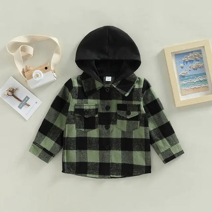 Autumn Kids Shirt Coats green black 2T