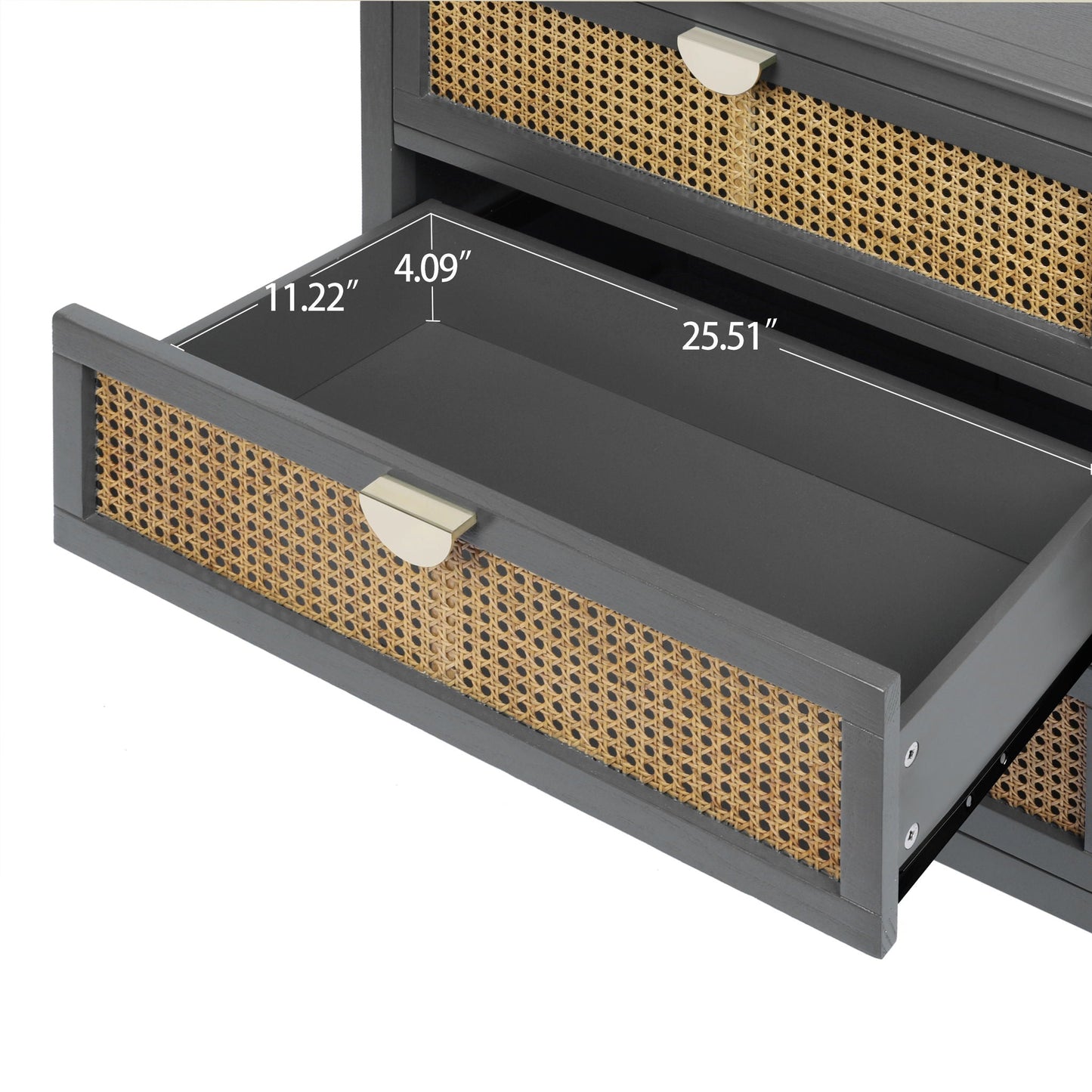 3 Drawer Cabinet, Natural Rattan, American Furniture- Unique Piece Furniture- {{Product type}}