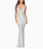 Womens Sequin Halter Fishtail Dress - New Grey S - dress