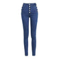 High Waist Button Down Thick Jeans for Women - Kia Day Design