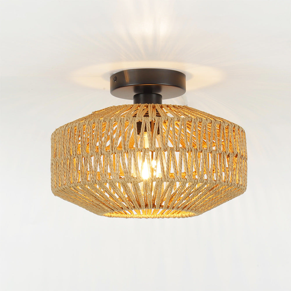 Amazon Rattan Ceiling Light Vintage Style - - light