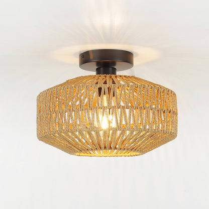 Amazon Rattan Ceiling Light Vintage Style - - light