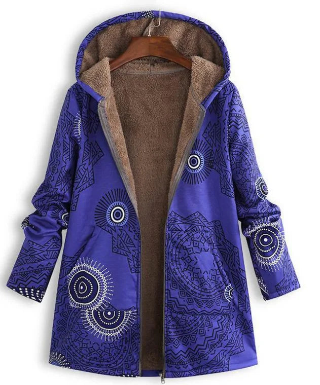 Cotton and Linen Cotton-Padded Long Outerwear Ladies Winter Coats Casual