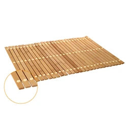 Shower Floor Mat Foldable Roll Up Nonslip Bamboo Bath Mat