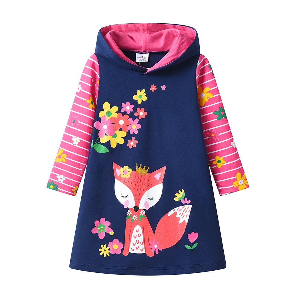 Hooded Girls Cotton Hoodie Dress