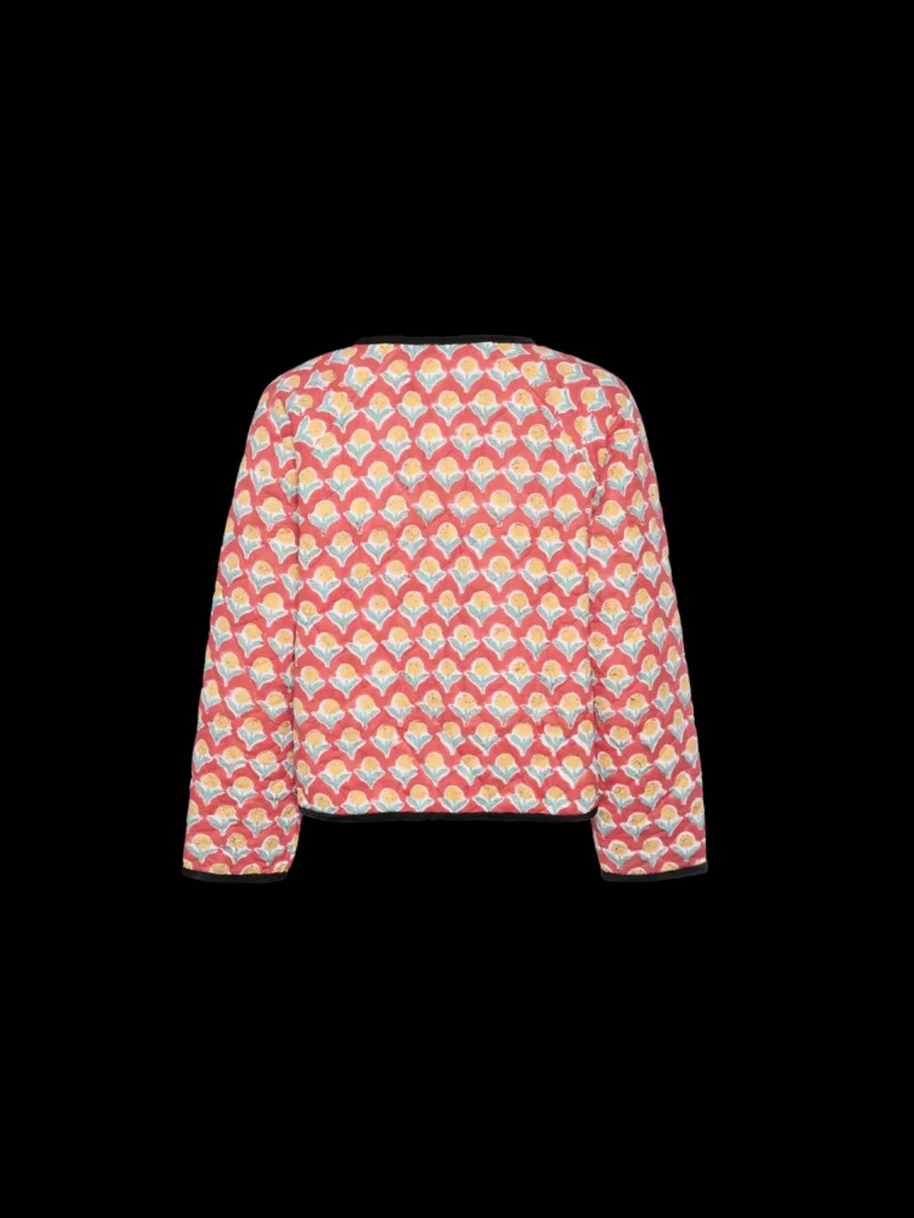 Tied Printed Long Sleeve Jacket - -
