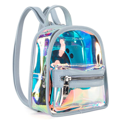 Milan Chiva Clear Backpack for Stadium Events See Through Mini Backpack Holographic Bag Kia Day Design