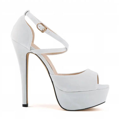 High Heel Nightclub Sandals - White 42 - heels